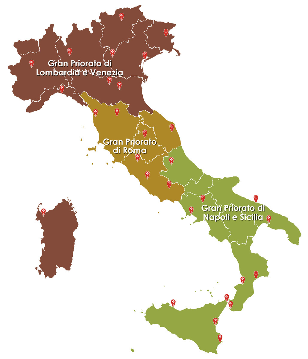 Mappa Delegazioni Ordine di Malta 2024