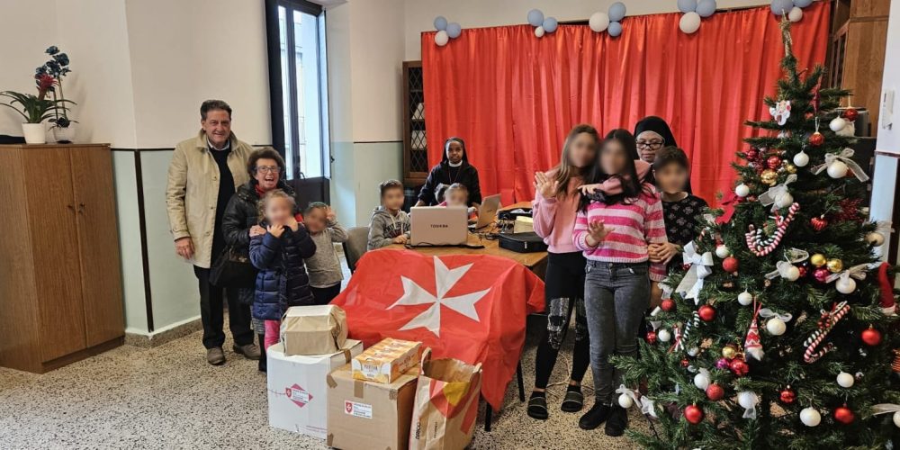 un momento di gioiosa accoglienza
