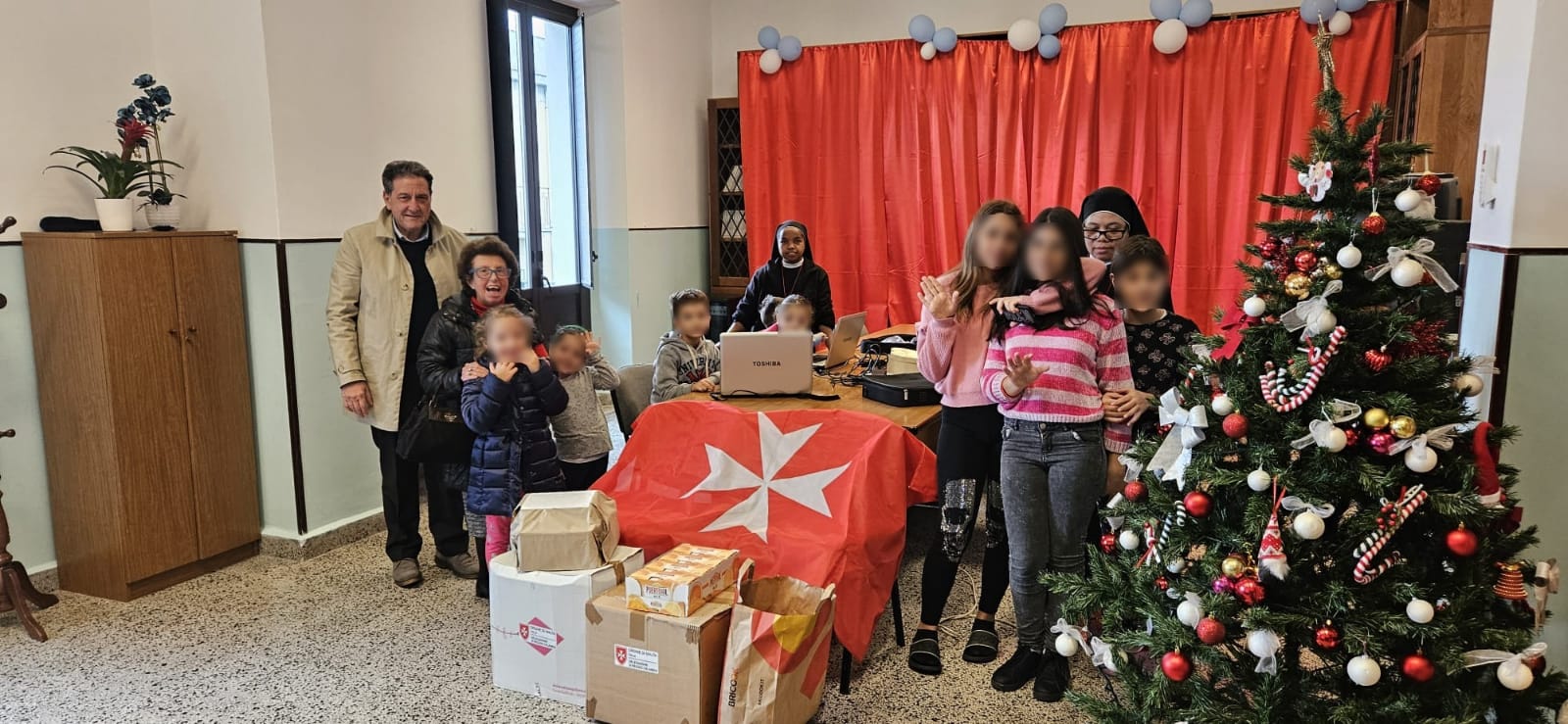 un momento di gioiosa accoglienza