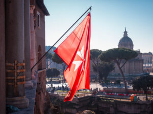 La Loggia della Casa dei Cavalieri di Rodi vista sui Fori